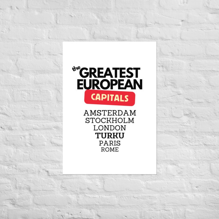 Juliste – Greatest European Capitals (Turku listattuna)