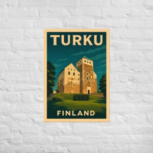 Juliste - Retro Turku matkailujuliste - Turun Linna ulkopiha