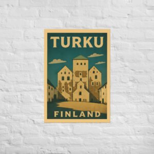 Juliste - Retro Turku matkailujuliste - Turun Linna sisäpiha